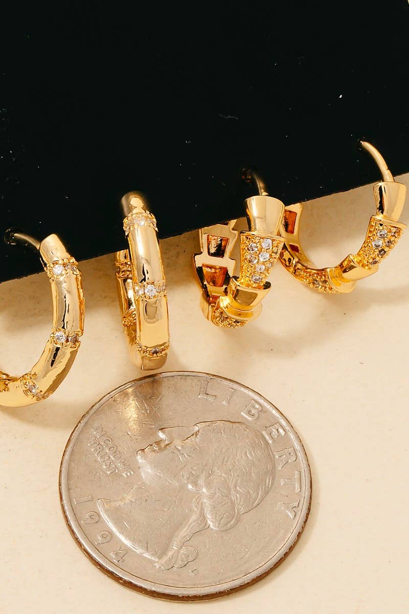 Silver Hoop Earrings Set