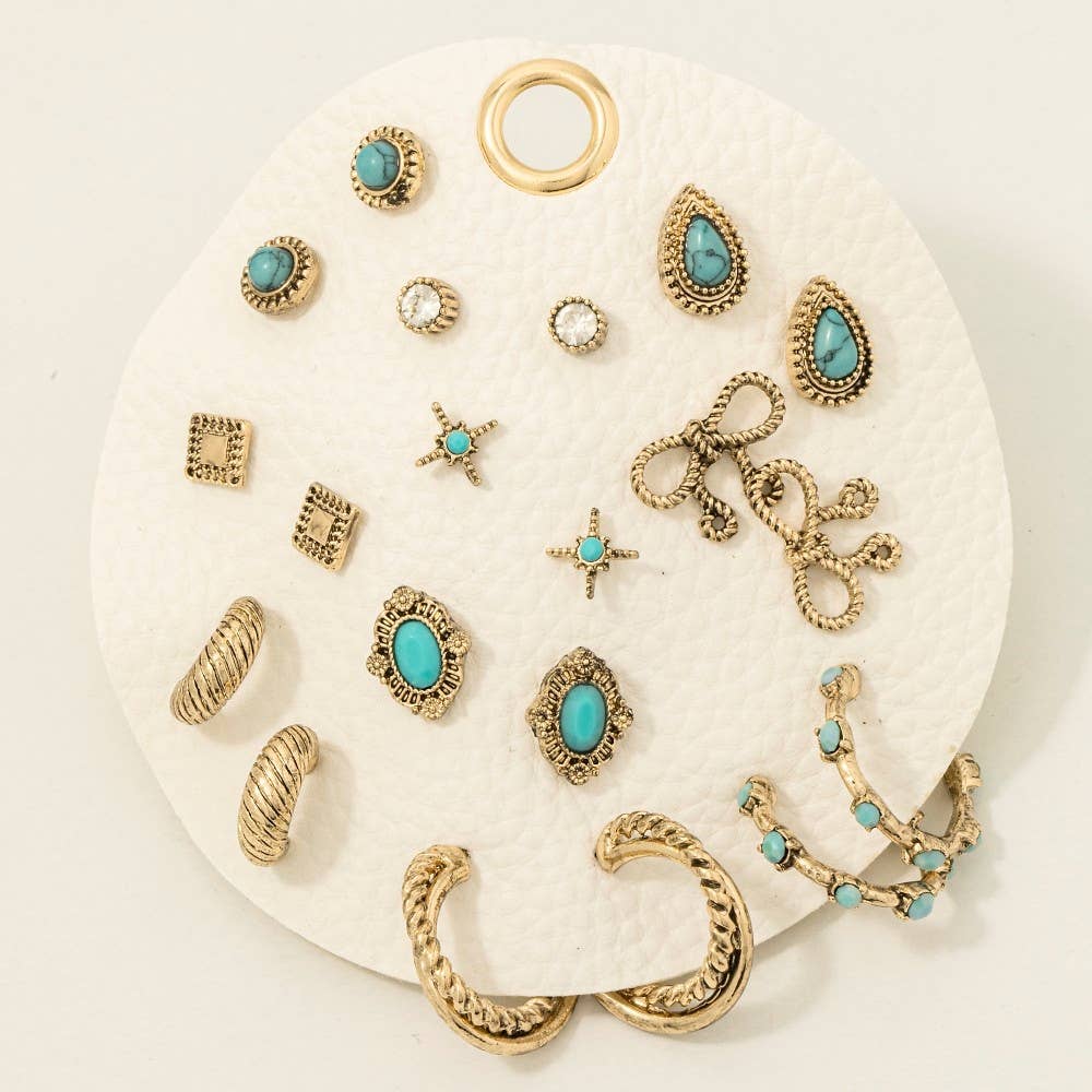 Gold Assorted Antique Western Boho Earrings Set