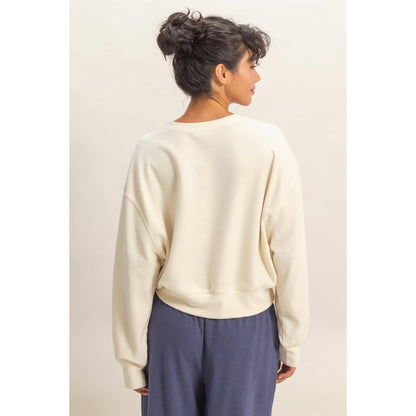 Black Ribbed Relaxed Fit Sweatshirt