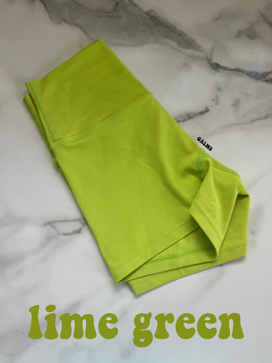 GAL Biker Shorts : Lime Green