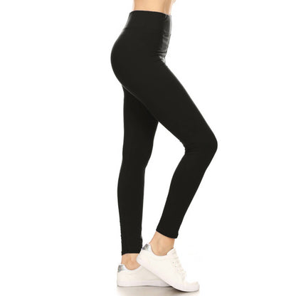 Black 3" Yoga Band Buttery Soft Solid Leggings