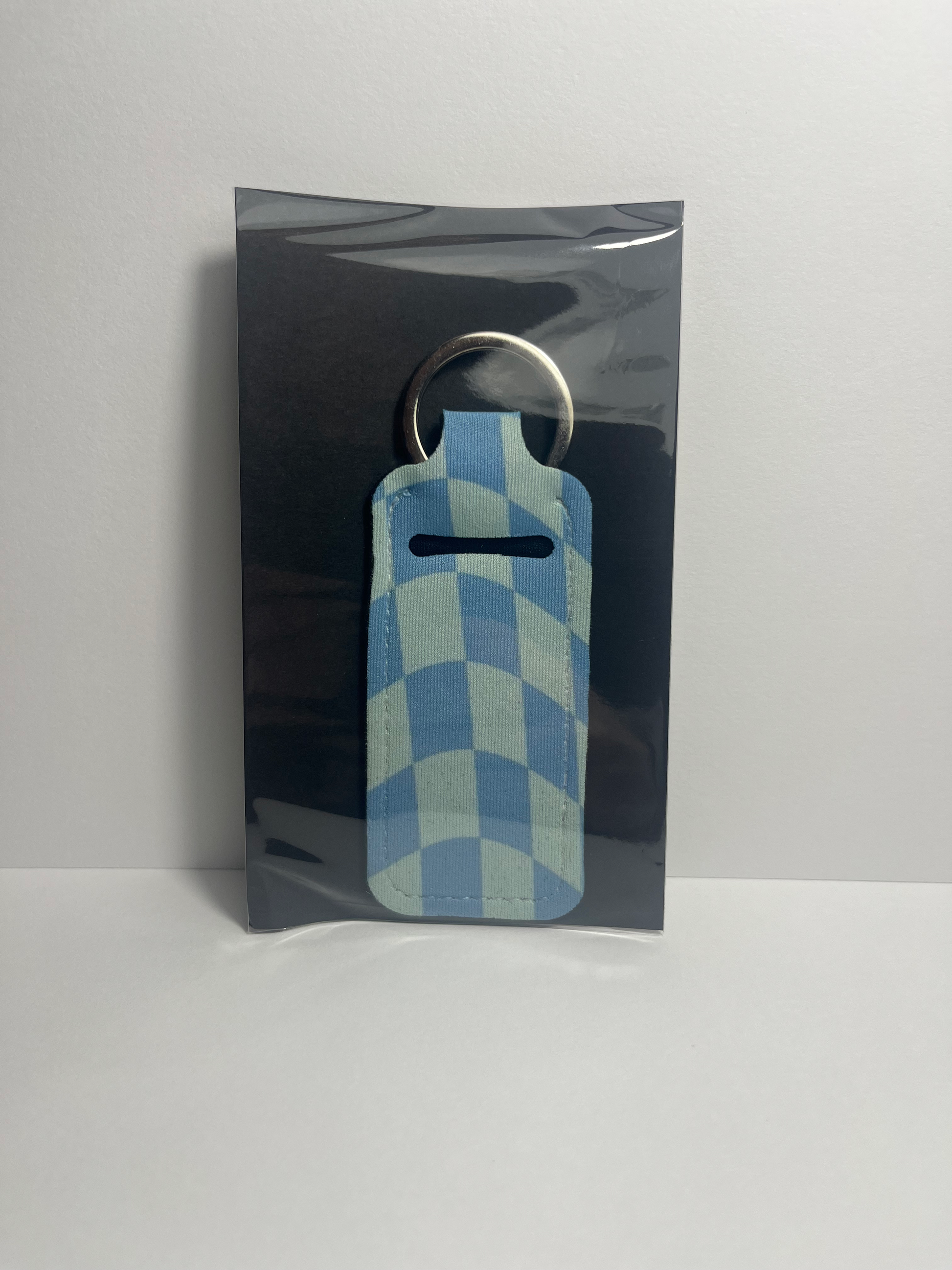 Wavy Blue Checkered - Chapstick Holder image 0