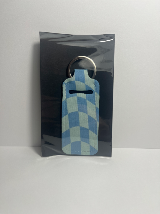 Wavy Blue Checkered - Chapstick Holder image 0